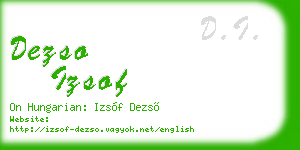 dezso izsof business card